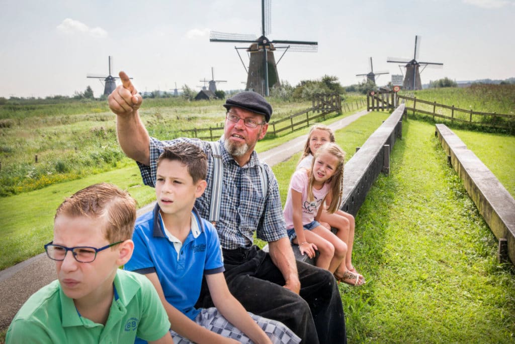 children kinderdijk windmill