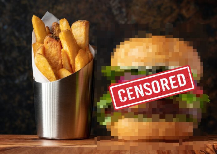 photo-of-burger-and-fries-with-burger-blurred-and-censored-sticker-over-it