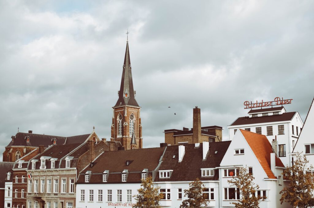 A-view-of-Maastricht-from-the-river-with-church