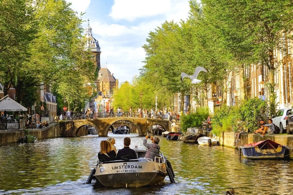 picture-of-rented-boat-in-canal-in-amsterdam