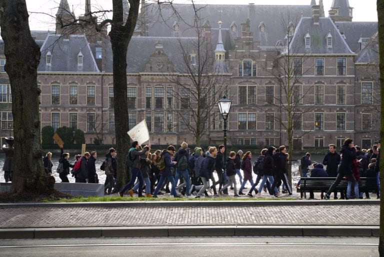 Huge Turnout for Dutch Students Skipping School to Protest Climate Change in the Hague