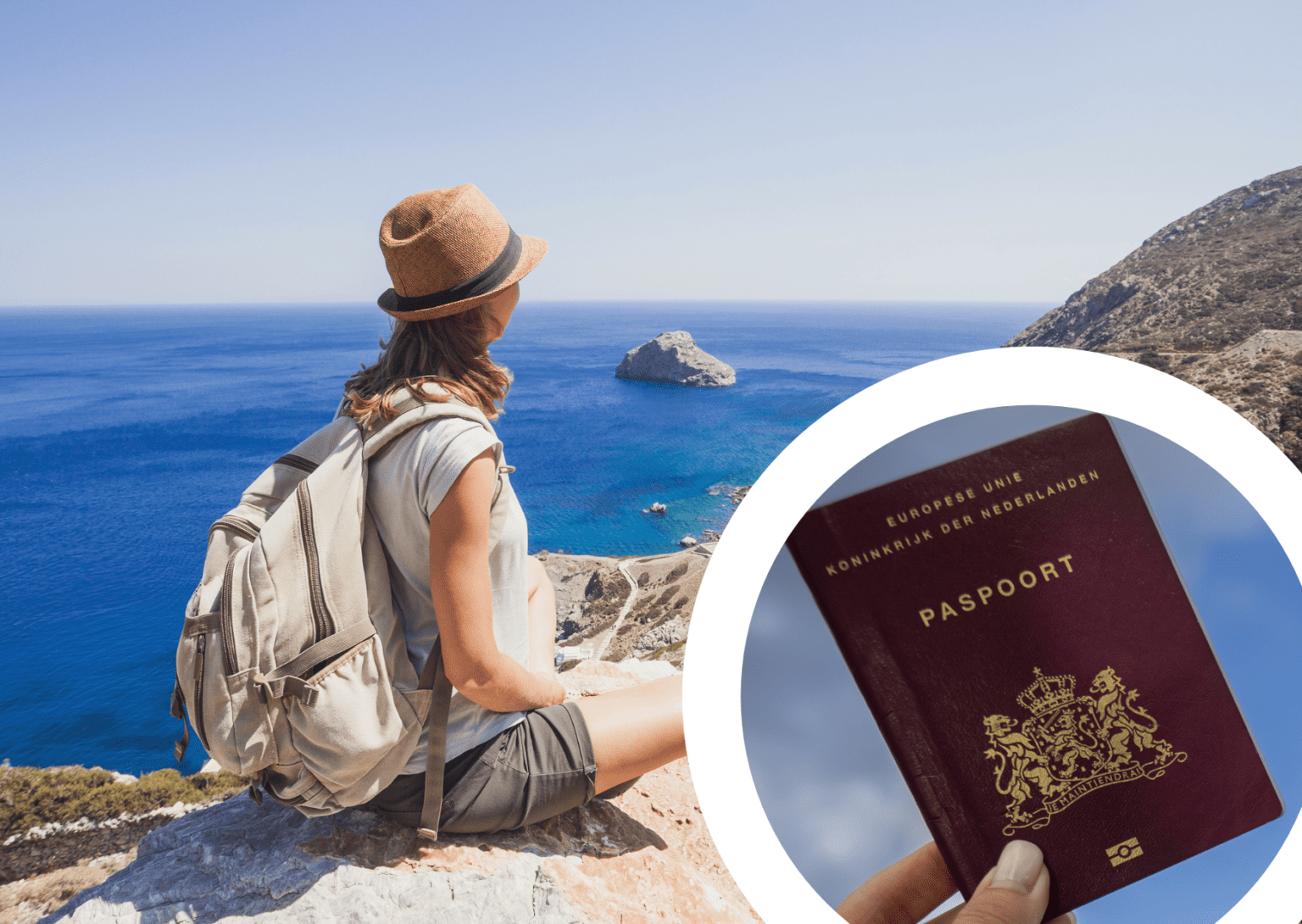 Composite Image Of A Dutch Passport And A Woman On Holiday 1536x1090 