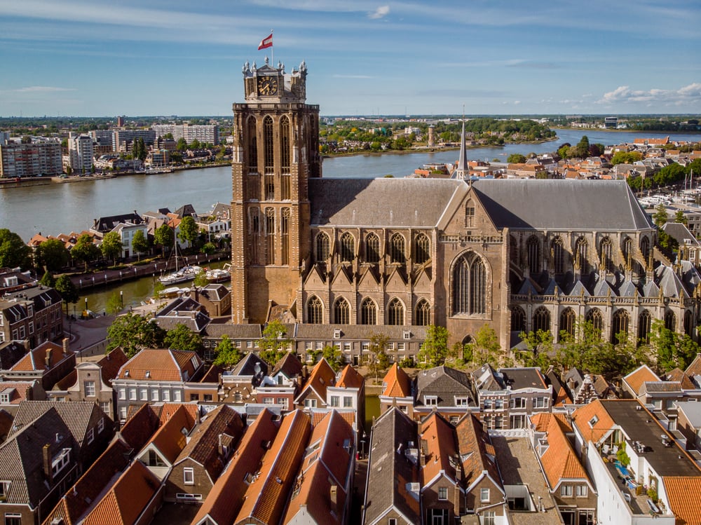 aerial-view-dordrecht-grote-kerk-and-maas-river