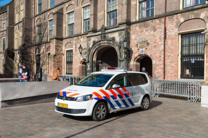 police-car-in-front-of-dutch-parliament-suspected-attack-on-netherlands-prime-minister-rutte