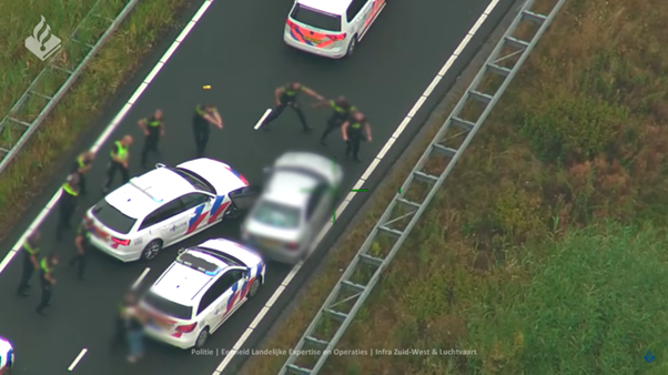 aerial-image-of-police-cars-surrounding-kidnapper-in-high-speed-chase