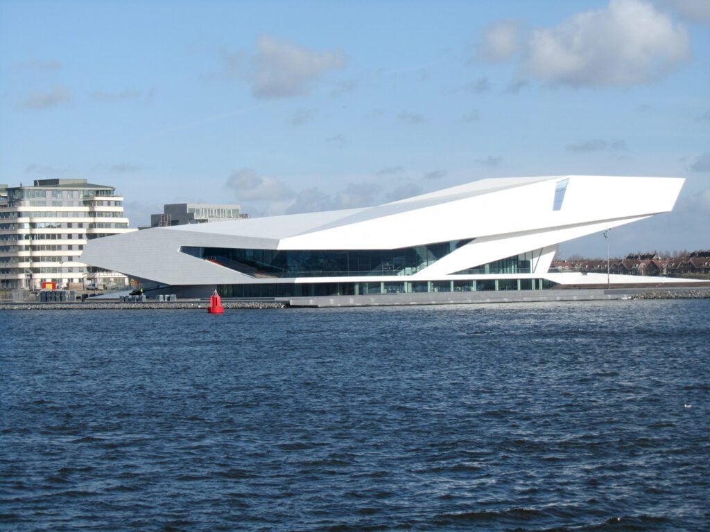 photo-of-amsterdam-noords-eye-film-museum-from-the-water-on-a-sunny-day