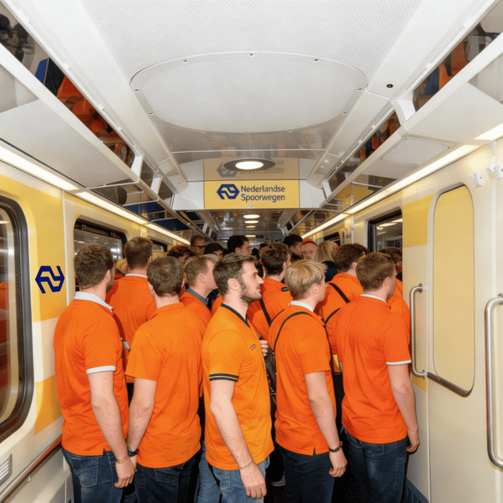 futuros viajantes do dia do rei em pé e trem