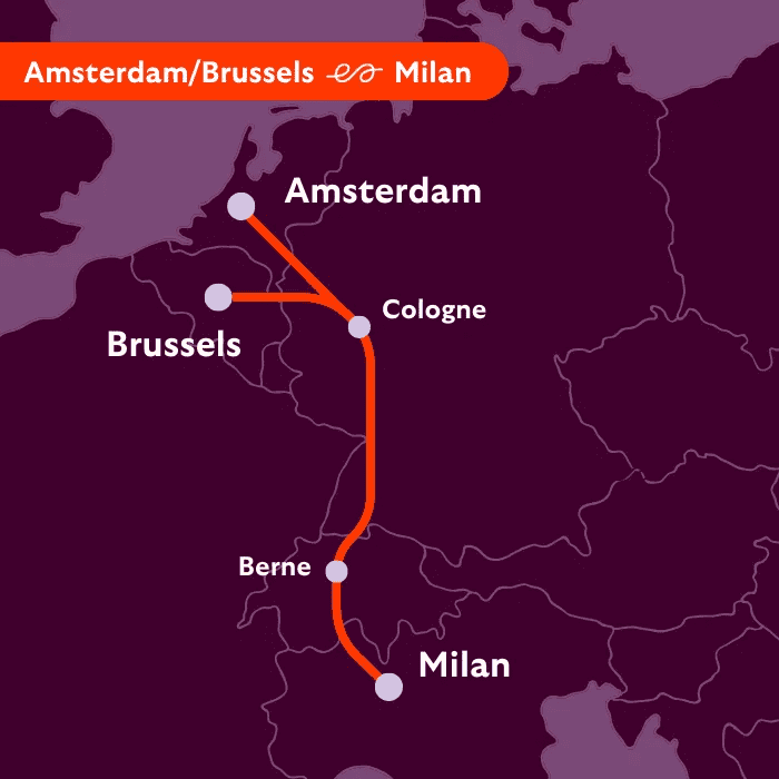 gráfico-da-nova-rota-leito-europeia-de-amsterdã-a-Milão