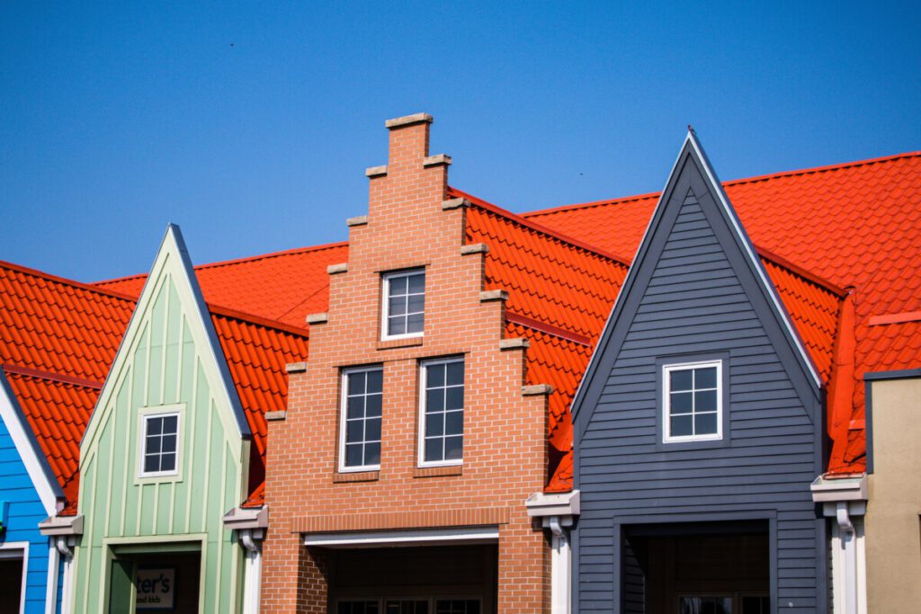 Photo-of-typical-Dutch-pointy-orange-roofs-of-brick-houses-in-Holland-Michigan