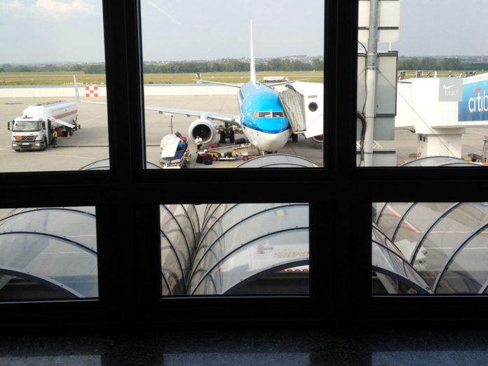 klm plane at Schiphol airport