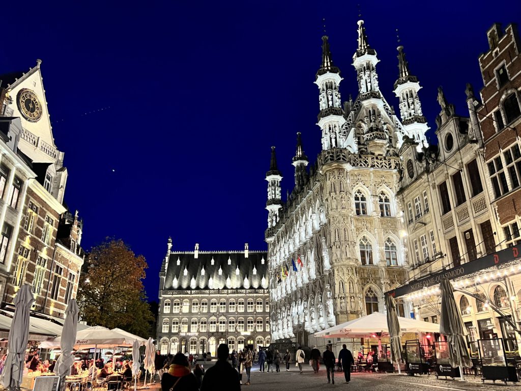 photo-of-square-in-leuven-at-night