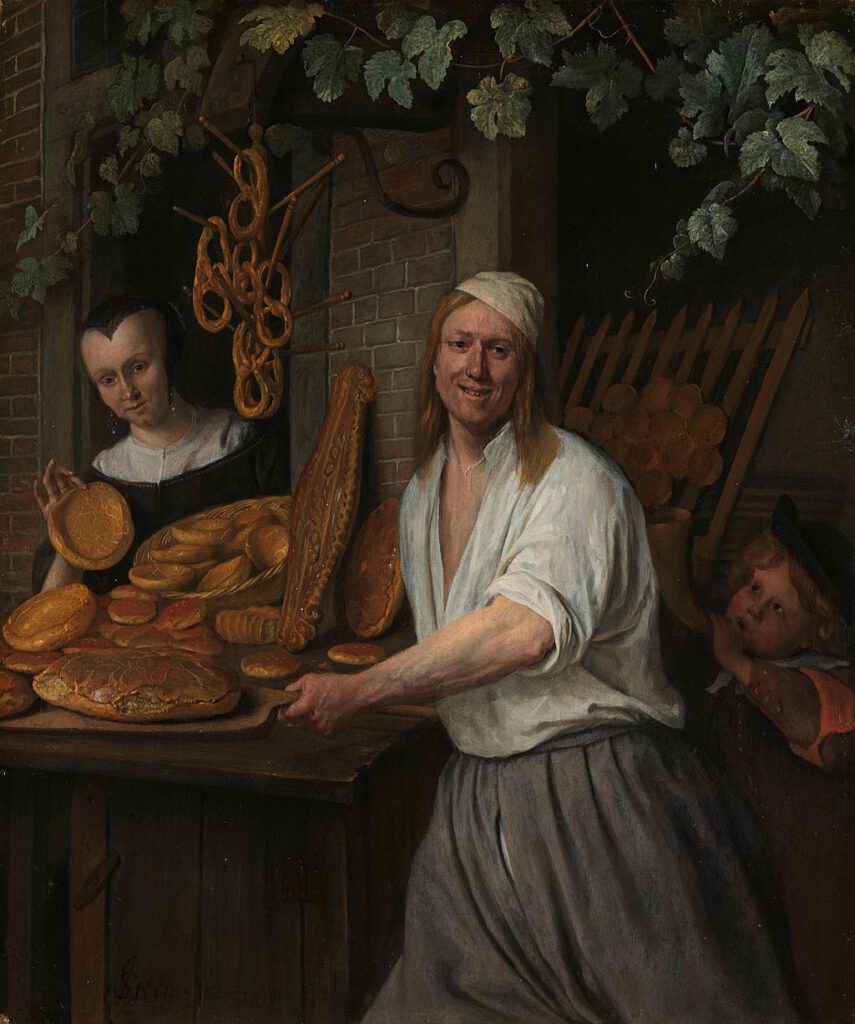 1958-painting-dutch-baker-taking-bread-out-the-oven