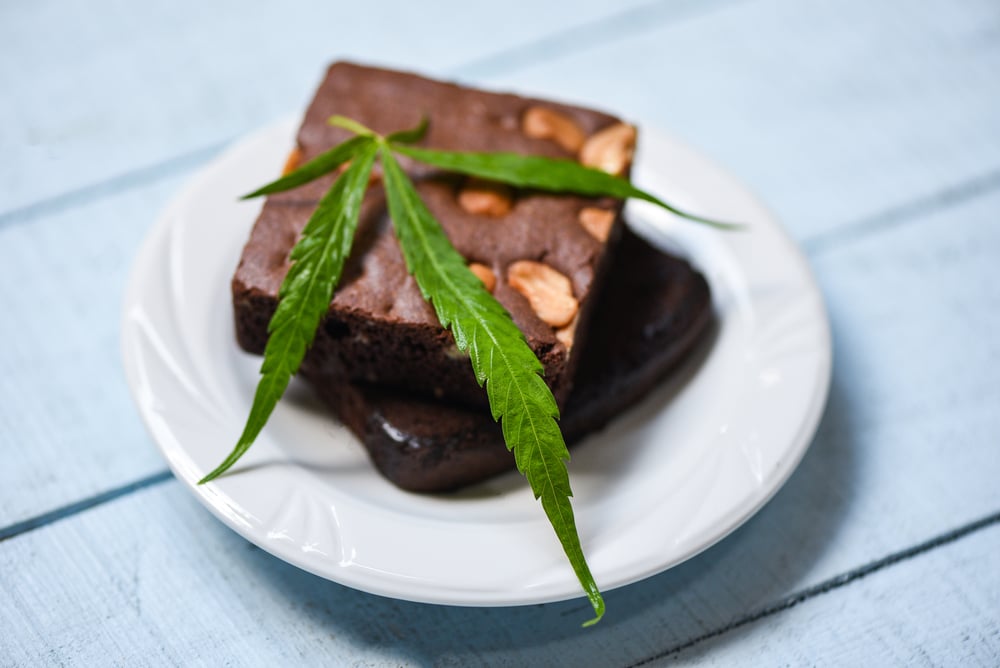 photo-of-pot-brownies-with-weed-leaf-on-top
