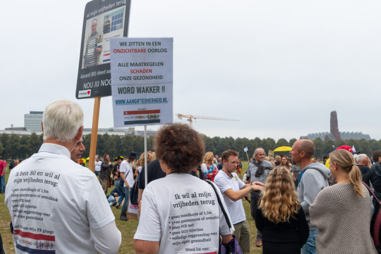 Thousands of people protest coronavirus measures in The Hague