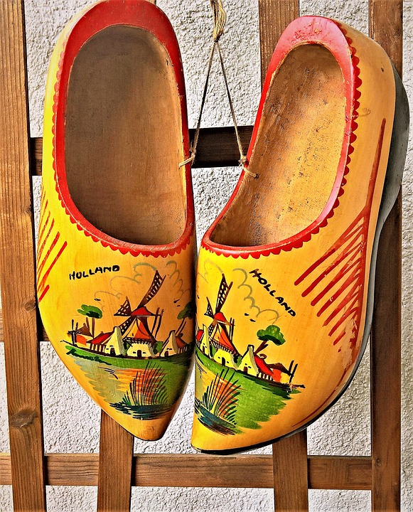 A-yellow-pair-of-tradtional-Dutch-clogs