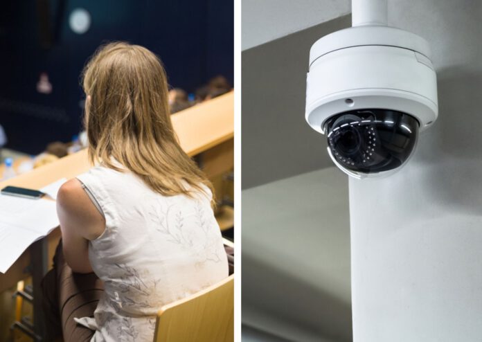 Photo-of-surveillance-camera-and-lecture-hall