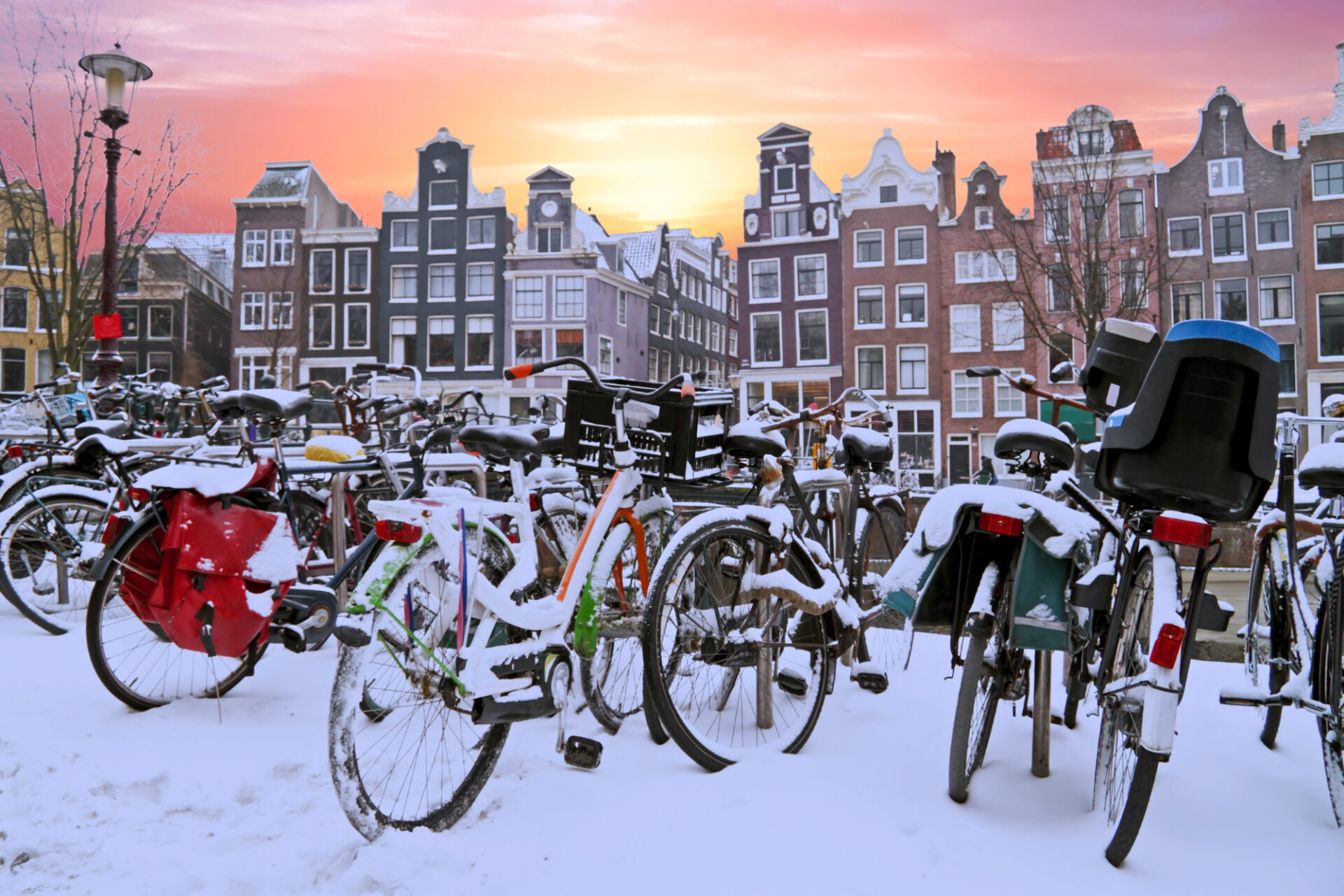 Зима Амстердам велосипед