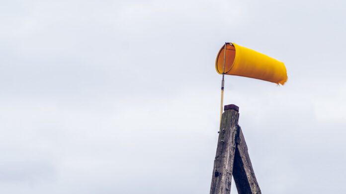 picture-of-yellow-windsock-at-the-beach-Netherlands