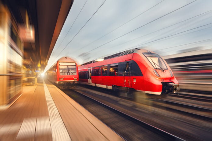 photo-of-thalys-train-and-platform-in-early-evening-whizzing-by