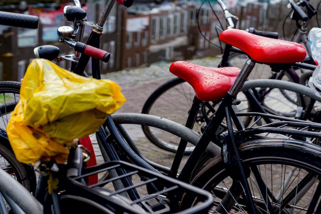 Wet-bicycles-on-rainy-day-in-Leiden-why-does-it-rain-so-much-in-the-netherlands